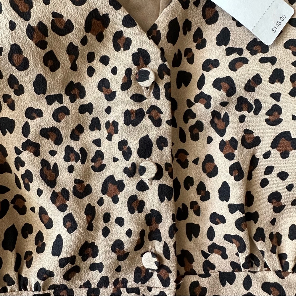 J. Crew Button-front A-line midi dress in leopard size 8 - Picture 13 of 13